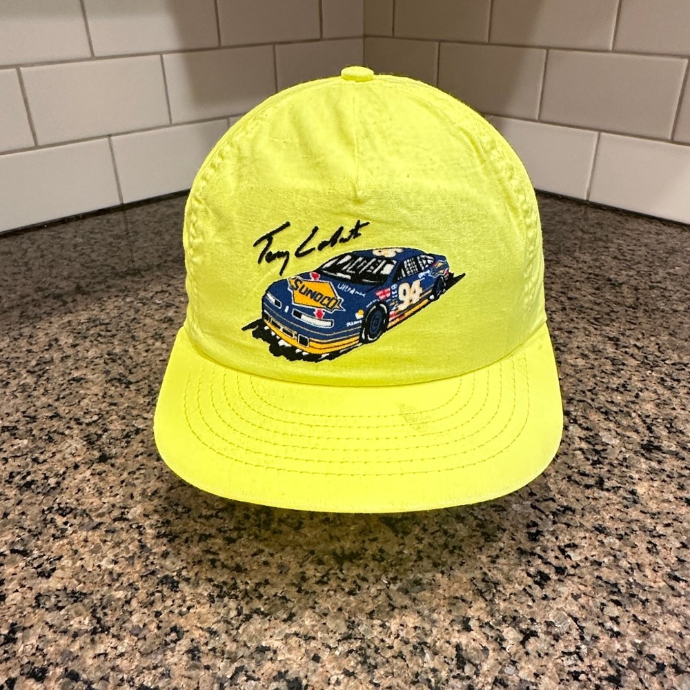 Vtg NASCAR Terry Labonte #94 Swingster Hat Neon Yellow Vintage